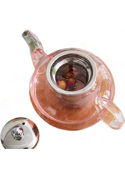 Şeffaf Cam Demlik Cam Çaydanlık Çay Paslanmaz Çelik Filtre Demlik Kapağı Modern Çay Potu Aracı Kettle Teaware 600ML | Çaydanlıklar(Yurt Dışından)