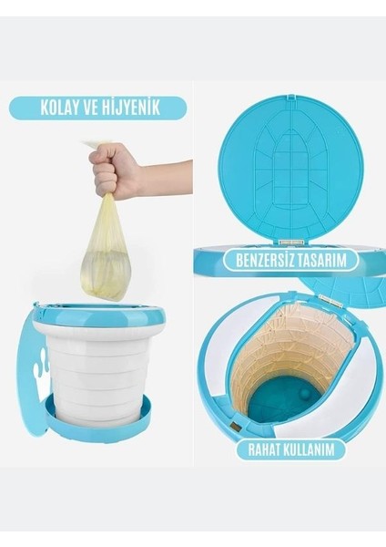 Katlanabilir Çocuk Tuvaleti Plus, Çok Fonksiyonlu Alıştırma Tuvaleti, Carry Potty , Taşınabilir Lazımlık