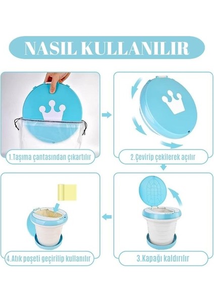 Katlanabilir Çocuk Tuvaleti Plus, Çok Fonksiyonlu Alıştırma Tuvaleti, Carry Potty , Taşınabilir Lazımlık