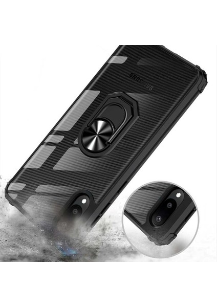Samsung Galaxy A02 Kılıf Korumalı Yüzüklü Standlı Mola Kapak + Cam Ekran Koruyucu modelleri
