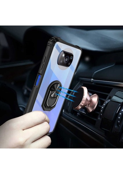 Xiaomi Poco X3 / X3 Pro Kılıf Korumalı Yüzüklü Standlı Mola Kapak + Cam Ekran Koruyucu fiyatları