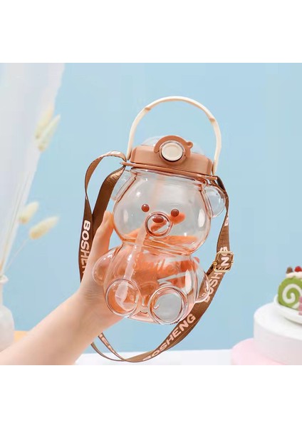 Puni 1000 ml. Ayı Taşınabilir Saman Su Bardağı (Yurt Dışından)