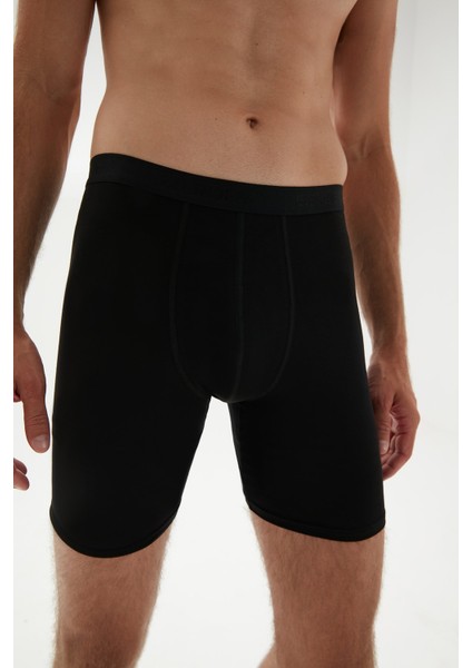 Erdem Siyah Erkek Süper İnce Doğal Bambu Uzun Boxer 1013 fırsatları