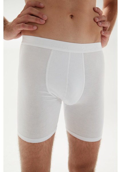 Erdem Beyaz Erkek Süper İnce Doğal Bambu Uzun Boxer 1013 fırsatları