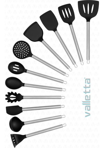 Noda 11 Parça Silikon Uçlu Spatula Mutfak Seti - Siyah fiyatları