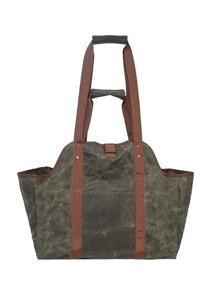Büyük Yakacak Odun Çanta Balmumu Tuval Tote Pocket (Yurt Dışından)