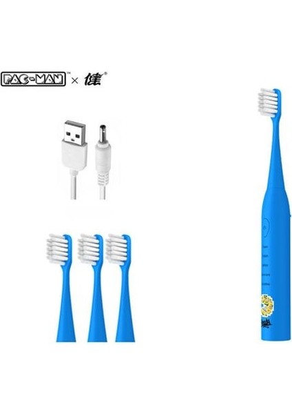 Pac Man Ortak Çocuk Sonic Elektrikli Diş Fırçası Ipx7 Su Geçirmez USB Hızlı Şarj (Yurt Dışından)