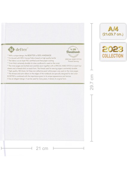 Bi Defter Çizgisiz Defter Viskon Kumaş Ciltleme El Yapımı El Dikişi Iplik Dikiş A/4