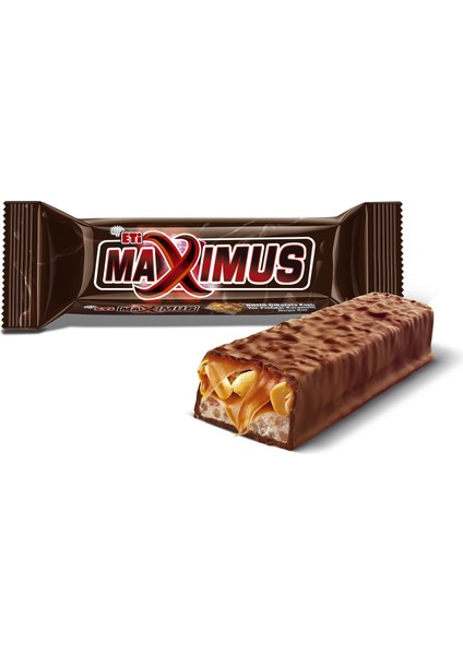 Maximus Sütlü Çikolata Kaplı Yer Fıstıklı Karamelli Nuga Bar 36 g x 24 Adet