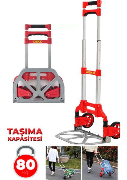 DKT80EB 80KG Kapasiteli Teleskopik, Katlanır El Arabası Koli Yük Paket Taşıma El Arabası 80KG fiyatları