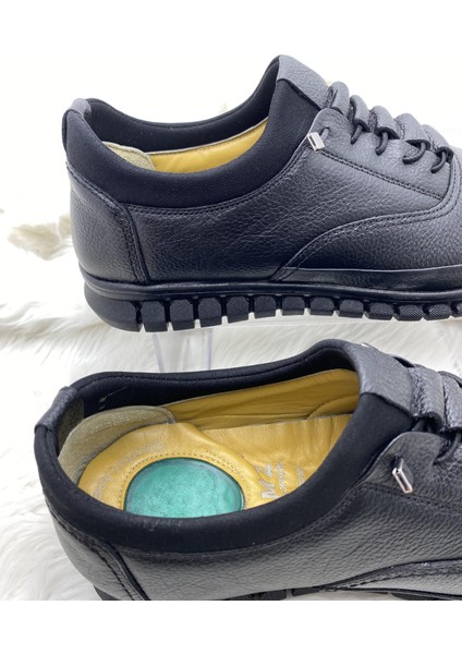 Erkek Lastik Bağlı Deri Ayakkabı Model 008 - Siyah - 44 - ST00393-SİYAH-44 fırsatları