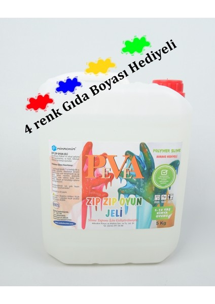 Pva Zıp Zıp Oyun Jeli 5 kg ( 4 Renk)