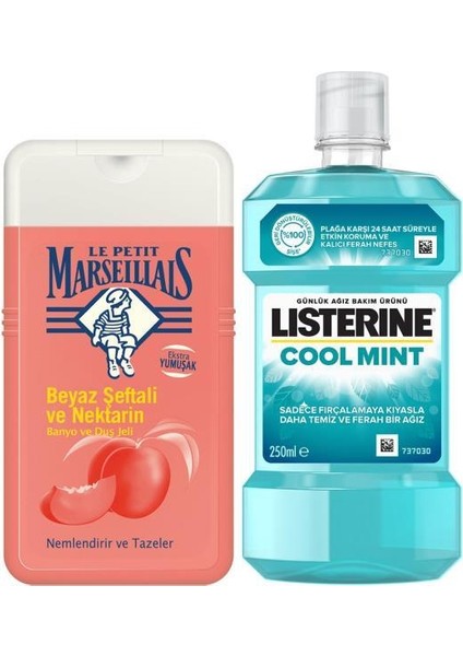 Beyaz Şeftali ve Nektarin Duş Jeli 250 ml + Listerine Cool Mint 250 ml fiyatları