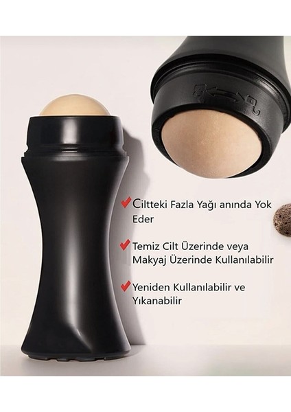 Volkanik Taş Yağ Emici Roller + Yağ Emici ve Cilt Matlaştırıcı Lav Taş Cilt Bakım Ürünü fırsatları
