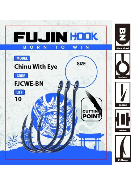 Chinu With Eye Delikli Çapraz Olta Kancası