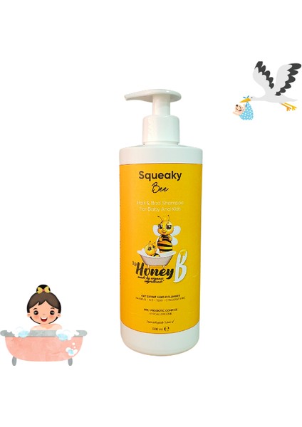 Squeaky Bee Saç Vücut Şampuanı 500 ml