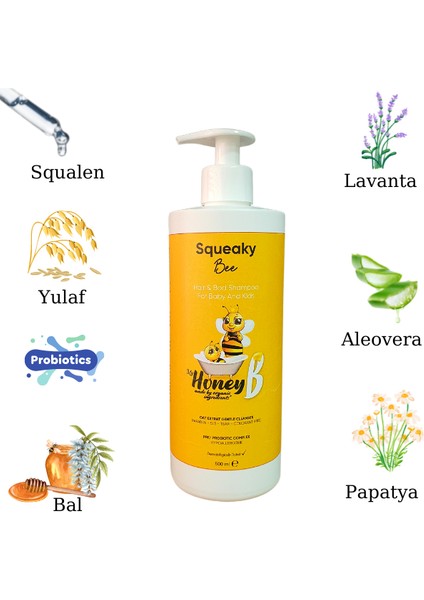 Squeaky Bee Saç Vücut Şampuanı 500 ml