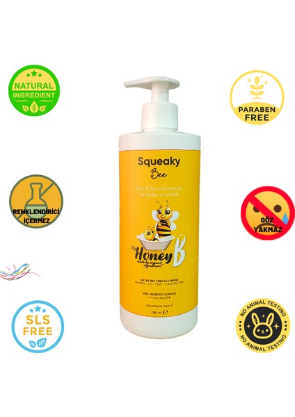 Squeaky Bee Saç Vücut Şampuanı 500 ml