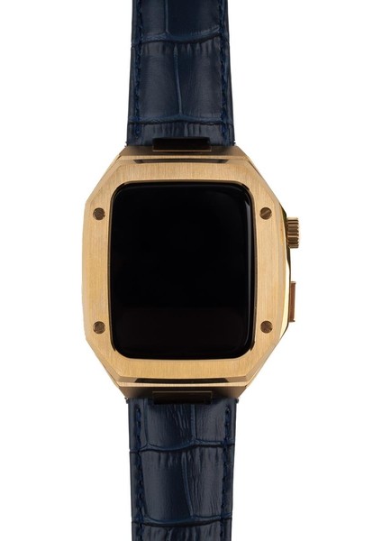 Apple Watch Se 44 mm Uyumlu Modifikasyon Kiti Hublot Tasarım Paslanmaz Çelik Kasa & Deri Kordon fiyatları