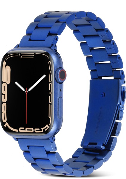 Apple Watch 7 6 Se 5 4 3 2 1 - 42 / 44 / 45 mm Uyumlu Metal Kordon Premium Paslanmaz Çelik Kayış