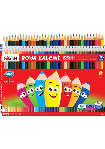 Kuru Boya Kalemi 36 Renk Tam Boy