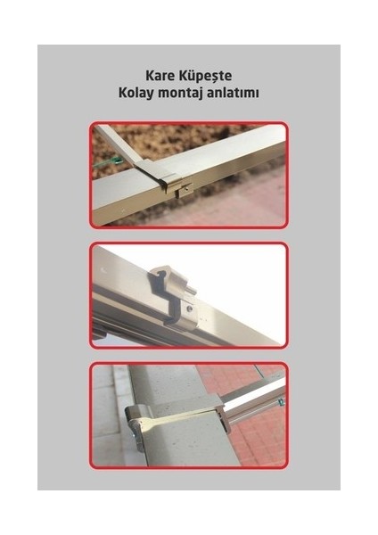 Kare Küpeşte Alüminyum Balkon Çamaşırlık Kurutmalık 60 x 25 cm