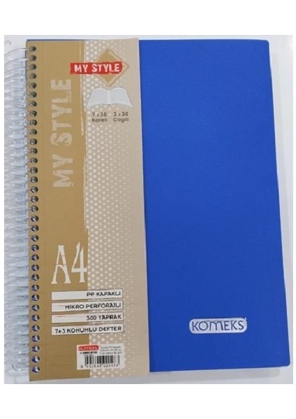 Ayraçlı Pp Kapak A4 Defter 5+1