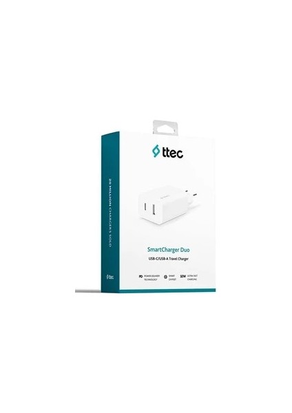 2SCS24B Ttec Smartcharger Duo Pd 32W Seyahat Hızlı Şarj Aletı Usb-C+Us