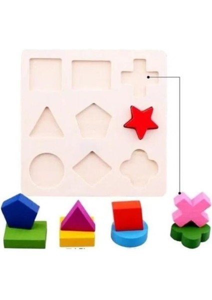 Woodylife Geometrik Şekilli Bul Tak Oyunuahşap Oyuncak