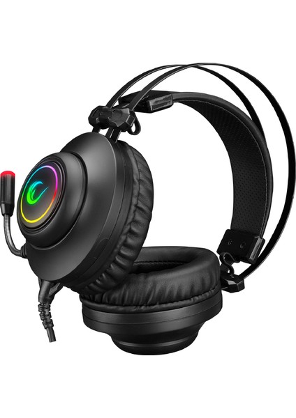 Rm-K1 Pulsar Siyah USB 7,1 Version Rgb Işık Efektli Oyuncu Mikrofonlu Kulaklık