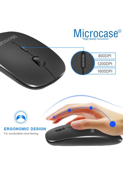 800-1200-1600 Dpı Bluetooth Kablosuz Mouse - AL2722 Beyaz