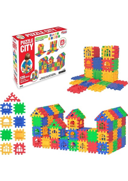 3703 Puzzle City 128 Parça, Çok Renkli