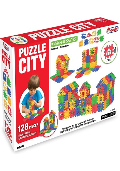 3703 Puzzle City 128 Parça, Çok Renkli