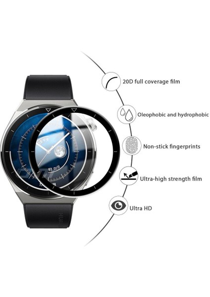 Huawei Watch Gt 3 Pro 46 mm Uyumlu Ekran Koruyucu 3D Tam Kapatan Kavisli Ppma Nano Cam Tam Uyumlu fiyatları