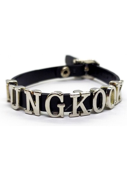 Siyah Jungkook Bts Army Suni Deri 21 cm Ayarlanabilir Bileklik