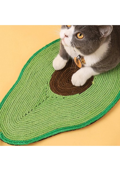 Kedi Scratcher Sisal Mat Sevimli Meyve Şekli Kedi Scratcher Tırnak Kazıyıcı Kedi Oyuncak Sandalye Masa Kanepe Minderi (Avokado)