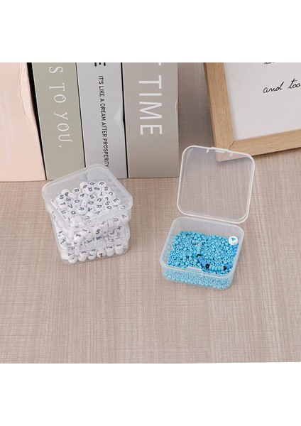 Şeffaf Plastik Boncuk Saklama Kapları Menteşeli Kapaklı Kutu Saklama Kapları Madeni Paralar Için Boncuk Saklama Kutusu, 4 Adet fırsatları