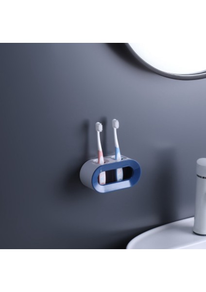 Çift Delikli Diş Fırçası Rafı Banyo Elektrikli Diş Fırçası Tutacağı Yumruksuz Diş Fırçası Depolama Rafı