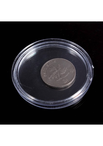 10 Adet Küçük Yuvarlak Şeffaf Plastik Madeni Para Kapsülleri Kutusu 22MM