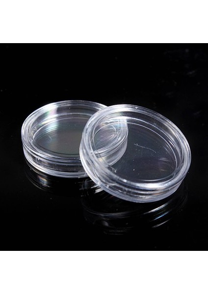 10 Adet Küçük Yuvarlak Şeffaf Plastik Madeni Para Kapsülleri Kutusu 22MM