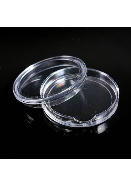 10 Adet Küçük Yuvarlak Şeffaf Plastik Madeni Para Kapsülleri Kutusu 22MM