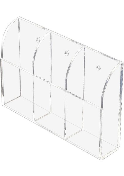 Şeffaf Akrilik Uzaktan Kumanda Tutucu Duvara Montaj Medya Düzenleyici Saklama Kutusu (Üç Bölmeli)