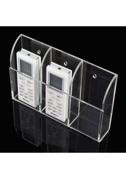 Şeffaf Akrilik Uzaktan Kumanda Tutucu Duvara Montaj Medya Düzenleyici Saklama Kutusu (Üç Bölmeli) indirimleri