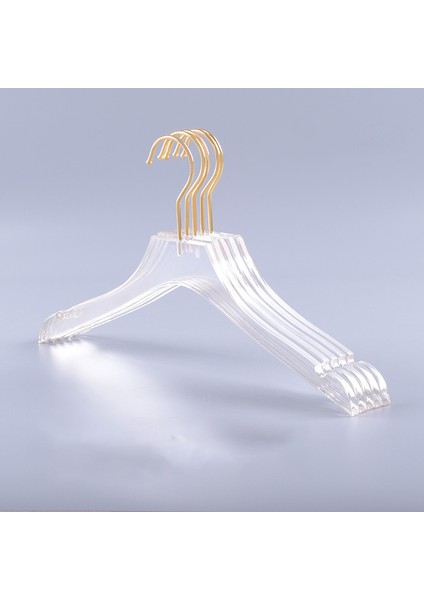 5 Adet Şeffaf Akrilik Elbise Askısı, Altın Kancalı, Şeffaf Gömlek Elbise Askısı, Lady Kids L Için Çentikli fiyatları