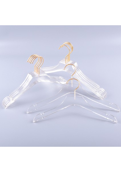 5 Adet Şeffaf Akrilik Elbise Askısı, Altın Kancalı, Şeffaf Gömlek Elbise Askısı, Lady Kids L Için Çentikli modelleri
