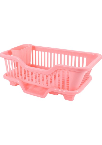 Çevresel Plastik Evye Bulaşıklık Seti Raf Yıkama Tutucu Sepet Düzenleyici Tepsi, Yaklaşık 17.5 x 9.5 x 7ınç (Pembe) (Yurt Dışından)