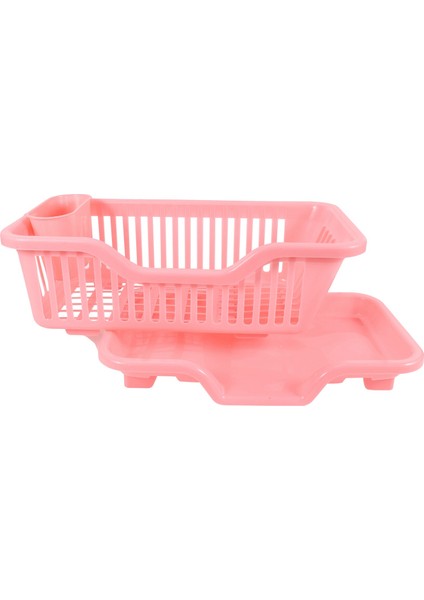 Çevresel Plastik Evye Bulaşıklık Seti Raf Yıkama Tutucu Sepet Düzenleyici Tepsi, Yaklaşık 17.5 x 9.5 x 7ınç (Pembe) (Yurt Dışından)