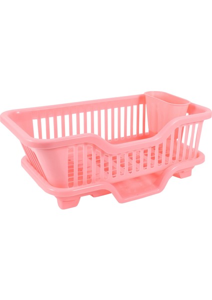Çevresel Plastik Evye Bulaşıklık Seti Raf Yıkama Tutucu Sepet Düzenleyici Tepsi, Yaklaşık 17.5 x 9.5 x 7ınç (Pembe) (Yurt Dışından)