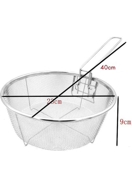 1 Adet Paslanmaz Çelik Kızartma Sepetleri Sıcak Yağ Kızartma Kızartma Sepeti Tek Saplı Örgü Erişte Köfte Gıda Kevgir