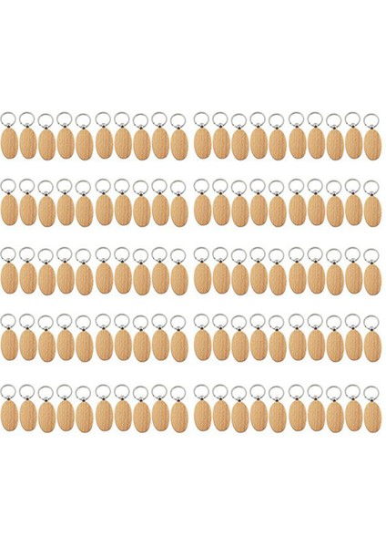 100 Adet Boş Oval Elips Ahşap Anahtarlık Dıy Promosyon Anahtarlık Kolye Anahtarlık Etiketleri Promosyon Hediyeler(Yurt Dışından)